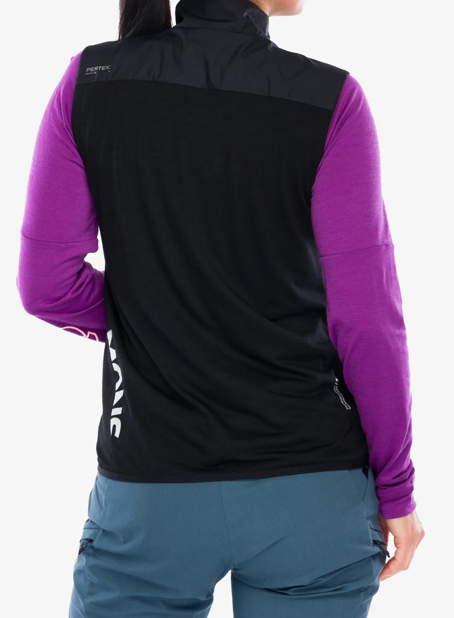 Dámská cyklistická vesta Mons Royale Diversion Merino Wind Vest - black/black