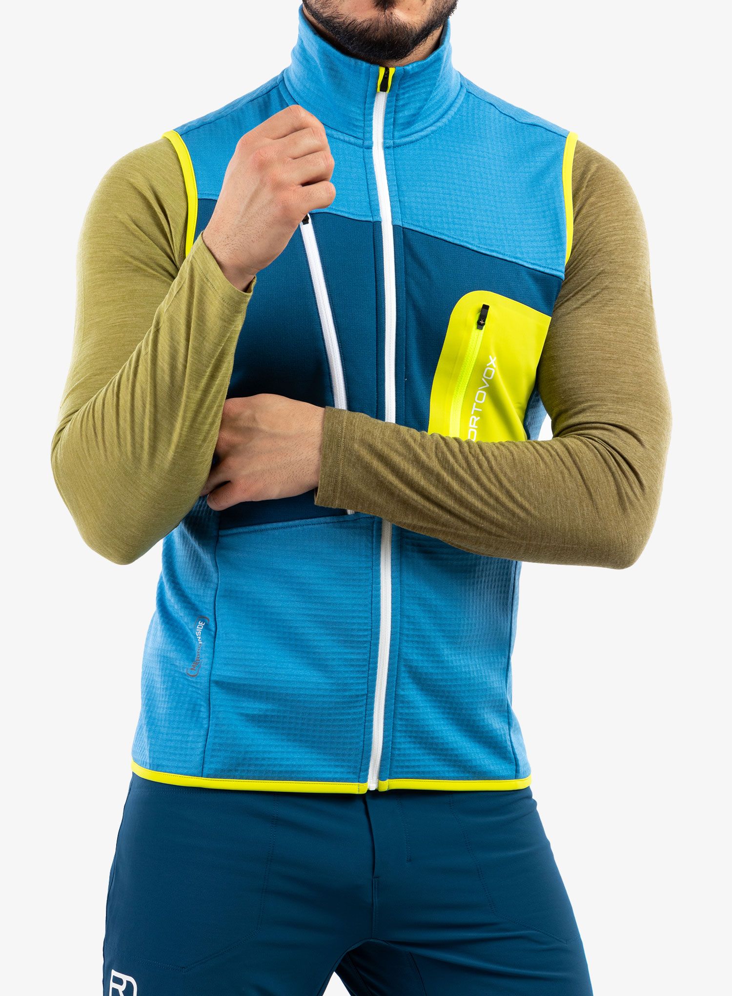 Vesta Ortovox Fleece Grid Vest - heritage blue
