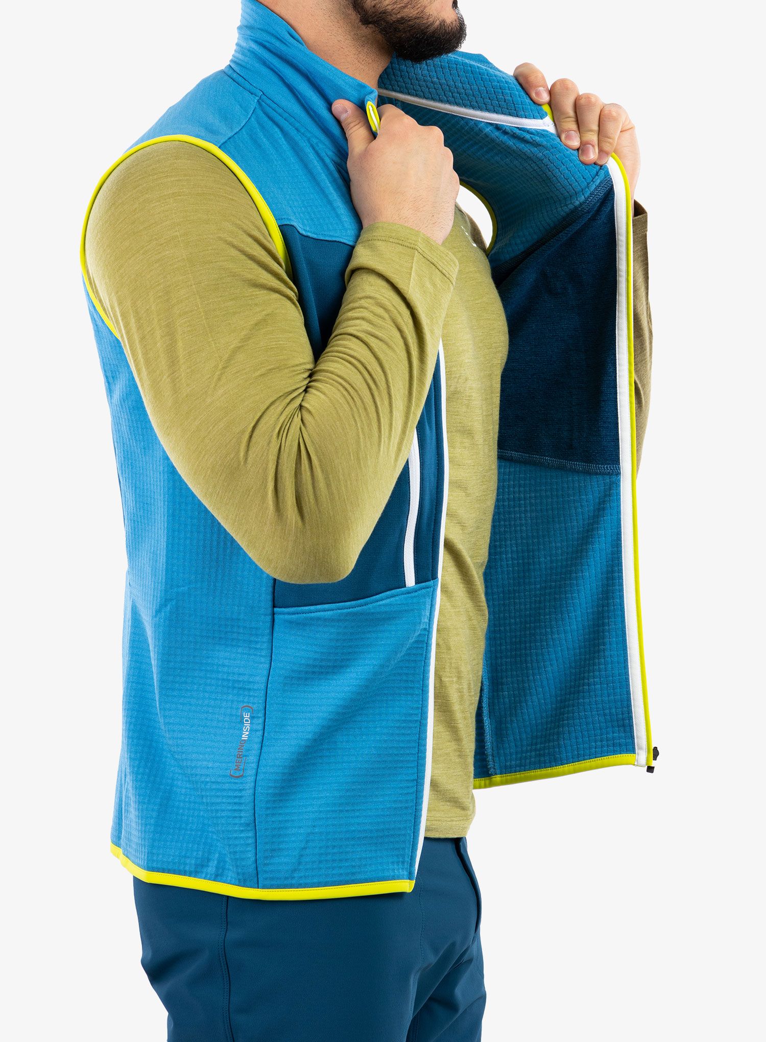 Vesta Ortovox Fleece Grid Vest - heritage blue