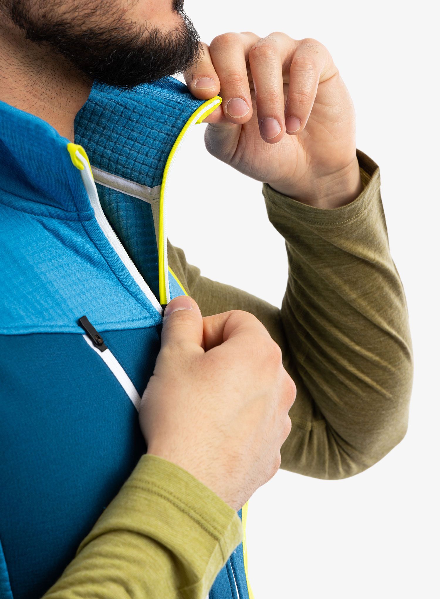 Vesta Ortovox Fleece Grid Vest - heritage blue