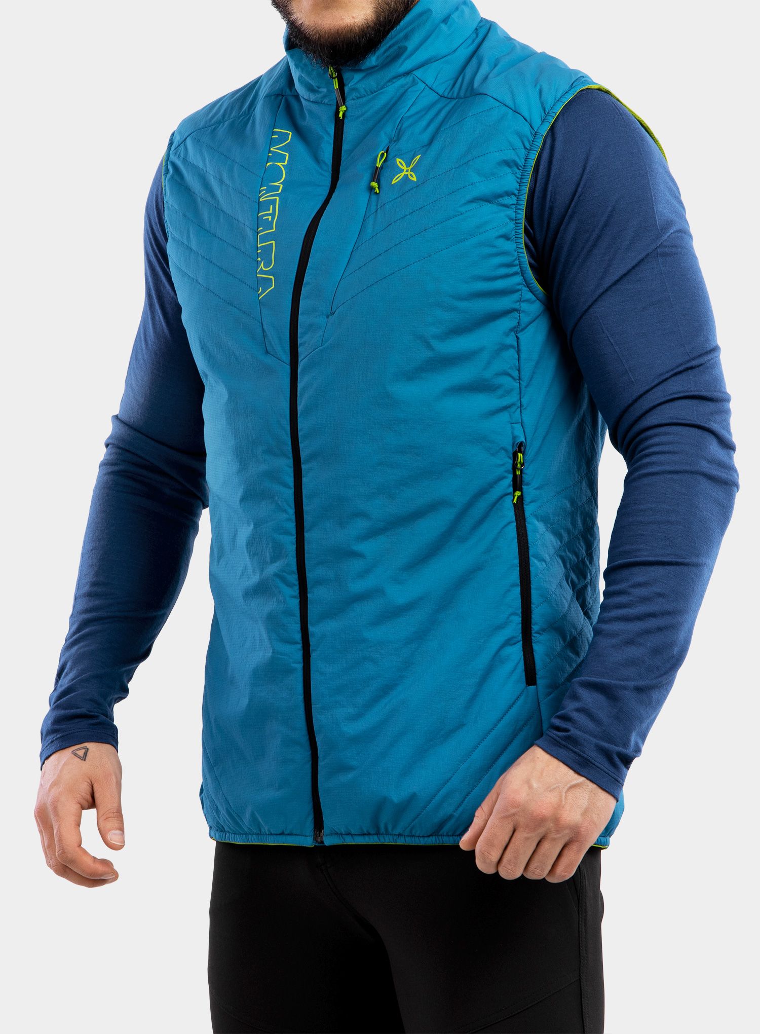 Trekingová vesta Montura Connect Pro Vest - teal blue/acid green