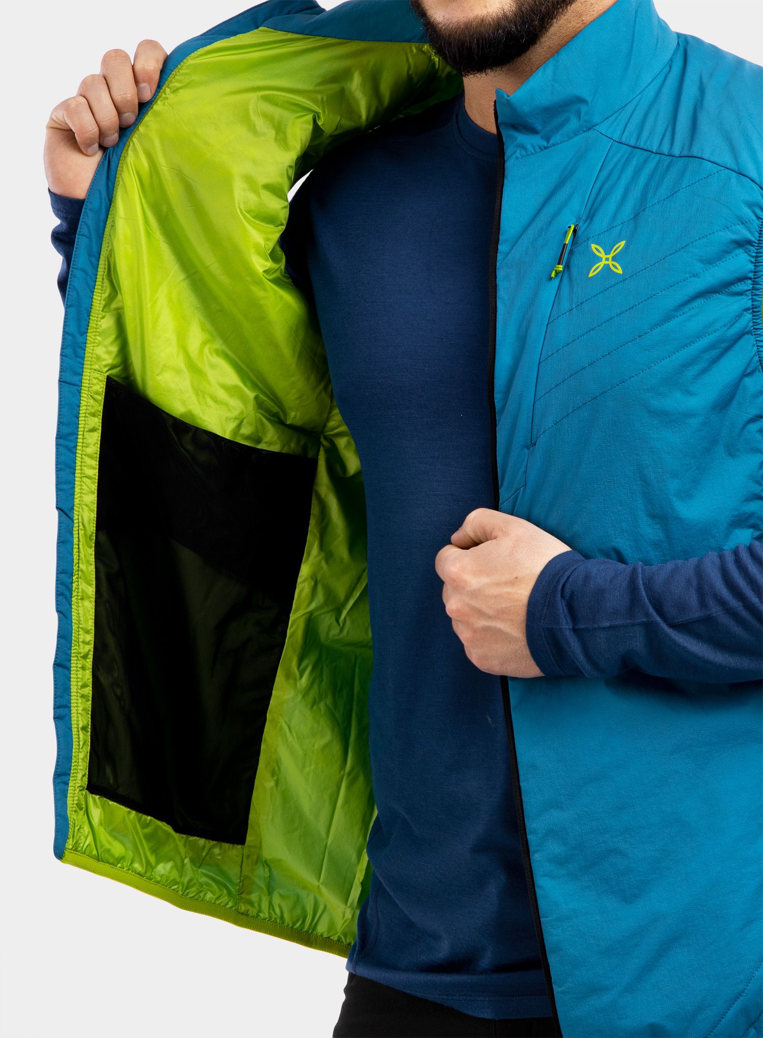 Trekingová vesta Montura Connect Pro Vest - teal blue/acid green