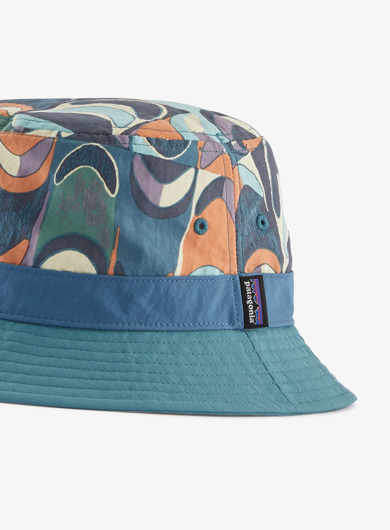 Turistický klobouk Patagonia Wavefarer Bucket Hat - swallowtail geo/still blue