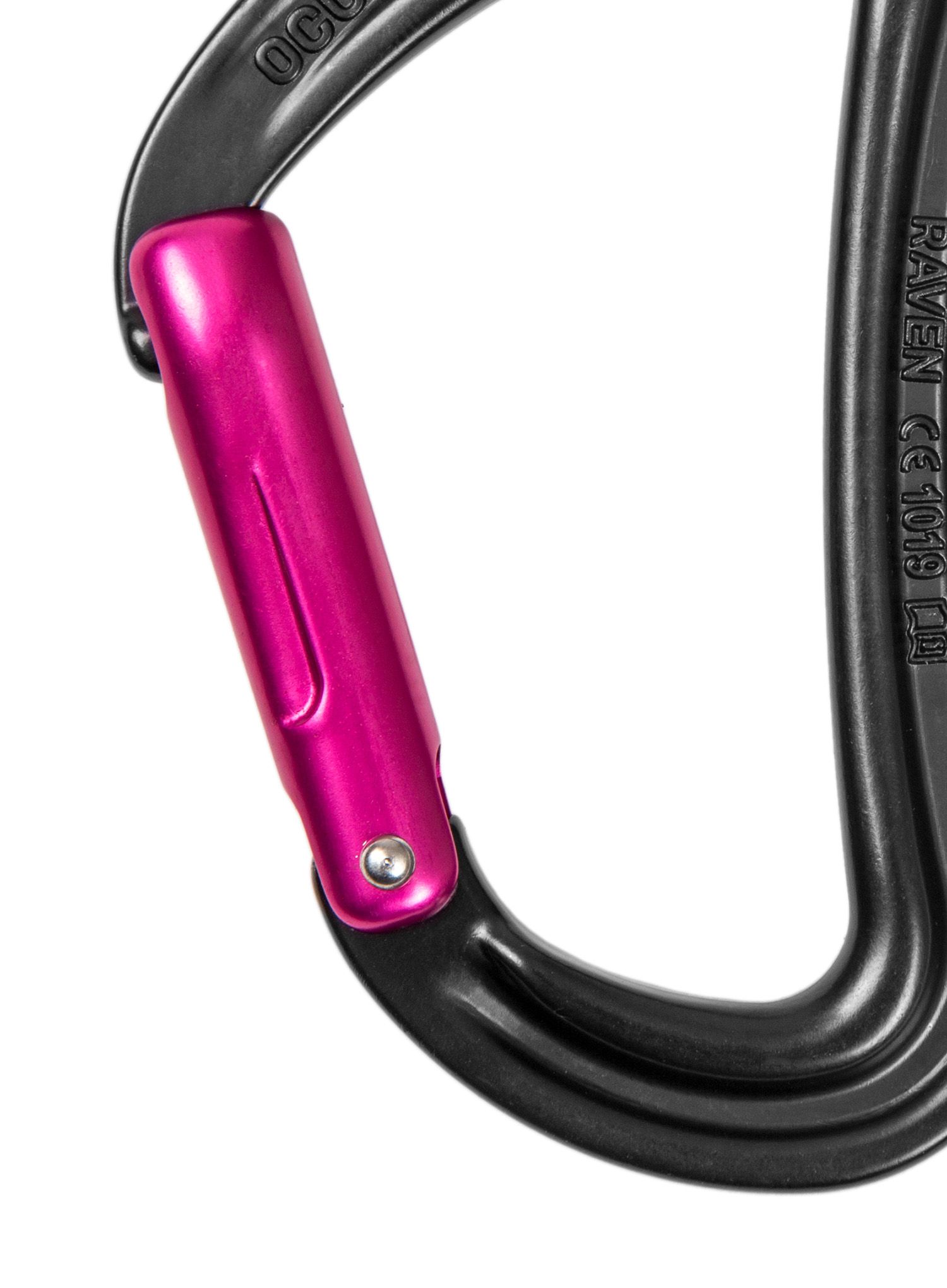 Horolezecká karabina Ocun Raven Straight - anthracite/pink