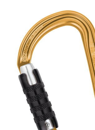 Horolezecká karabina Petzl Am'D Triact-Lock - gold