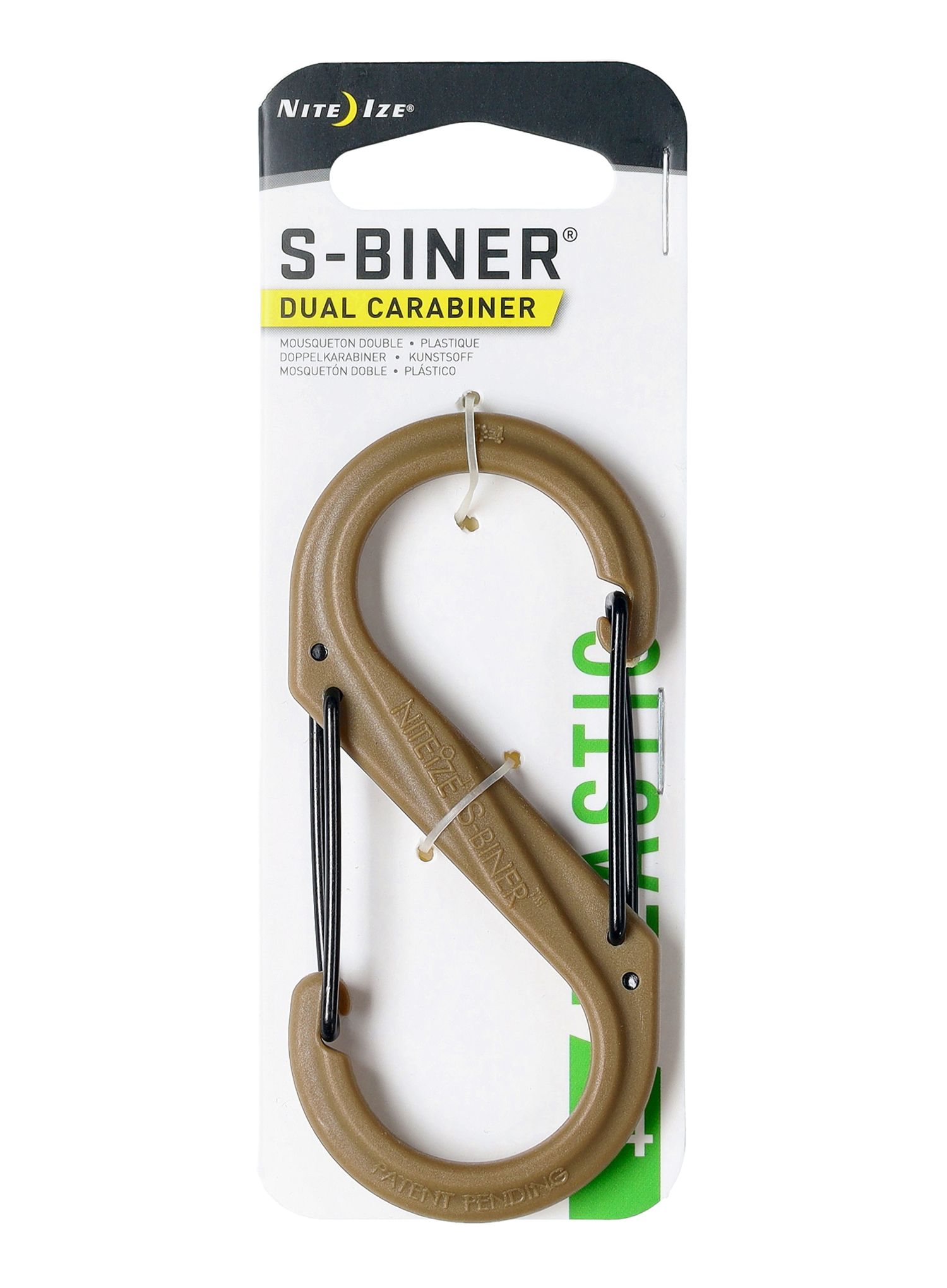 Karabina Nite Ize S-Biner 4 Plastic Black Gate - coyote