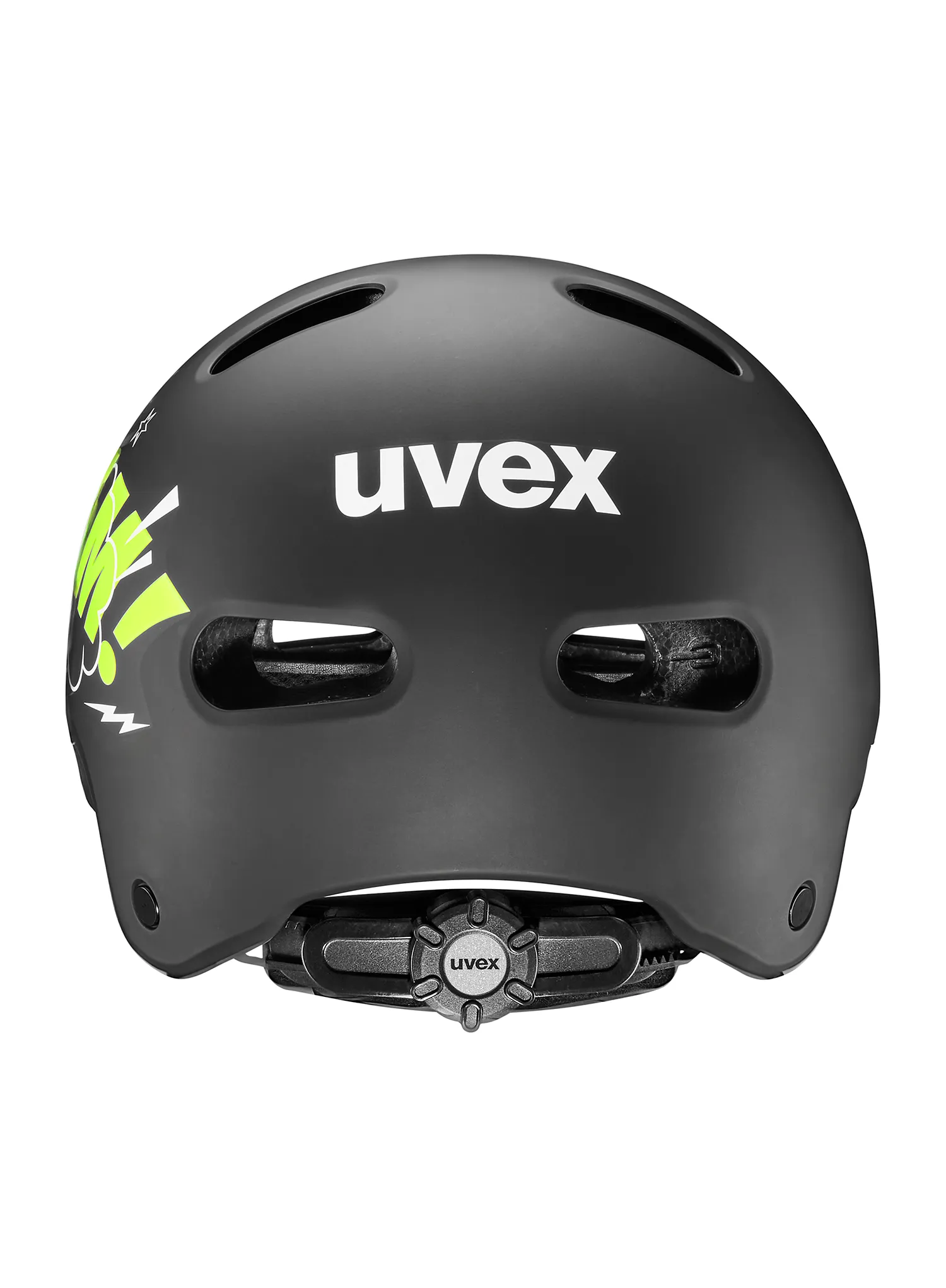Cyklistická přilba pro děti Uvex Kid 4 Style - bam black/lime matt