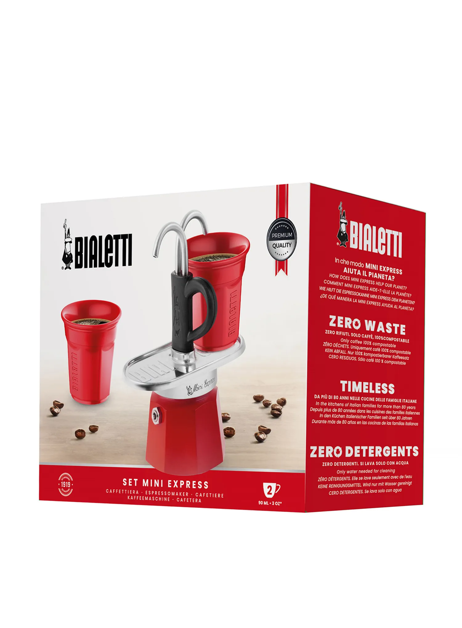 Cestovní kávovar Bialetti Mini Express 2tz - red