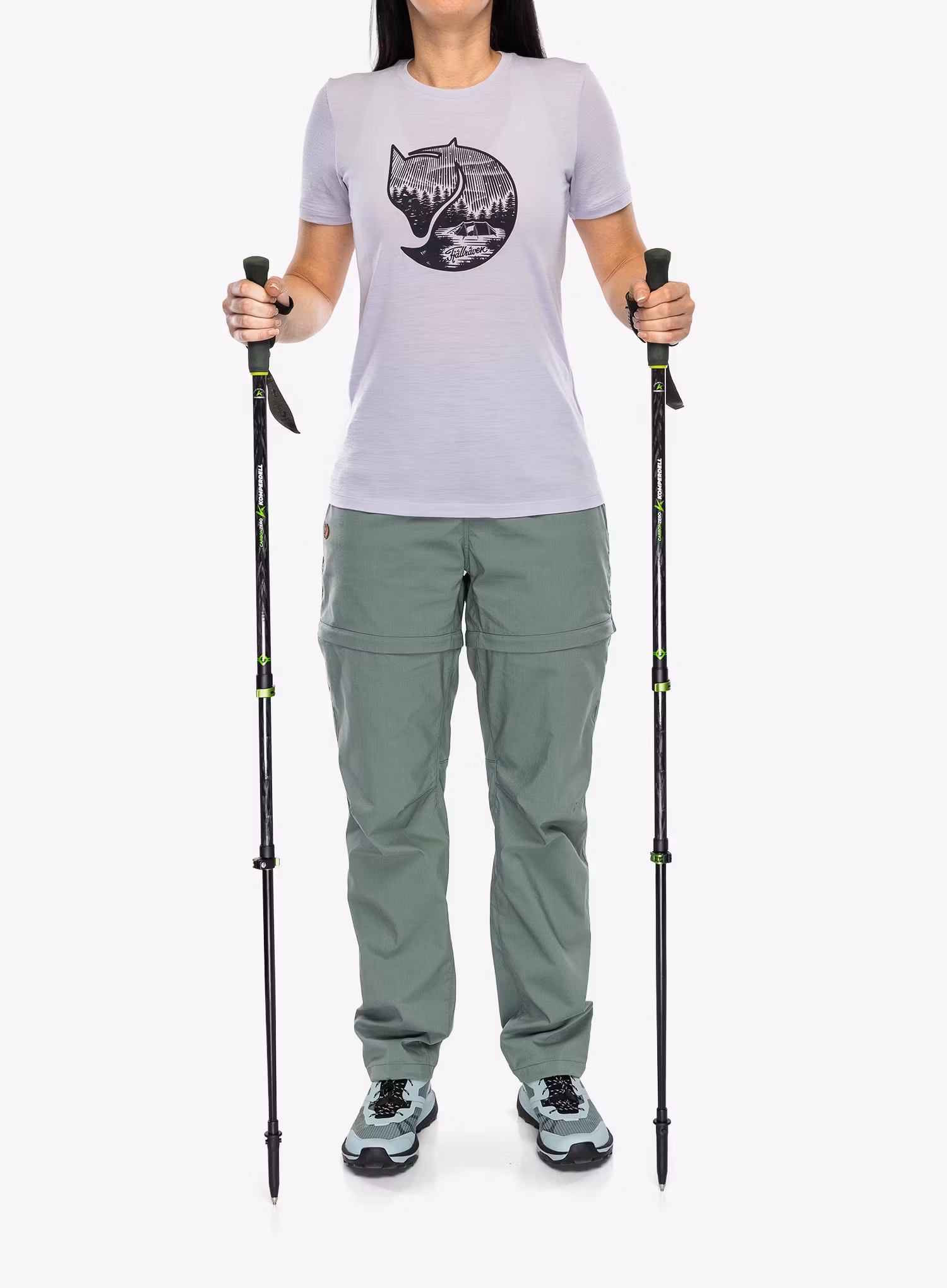 Trekingové hůlky karbonové Komperdell Carbon EVO Zero - green