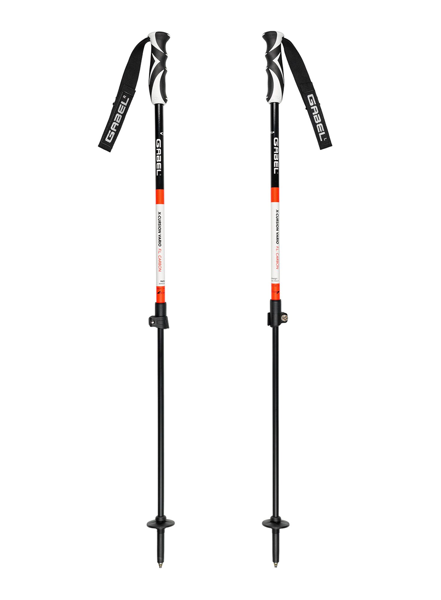 Skialpové hole Gabel X-cursion Vario F.L.C - white/orange