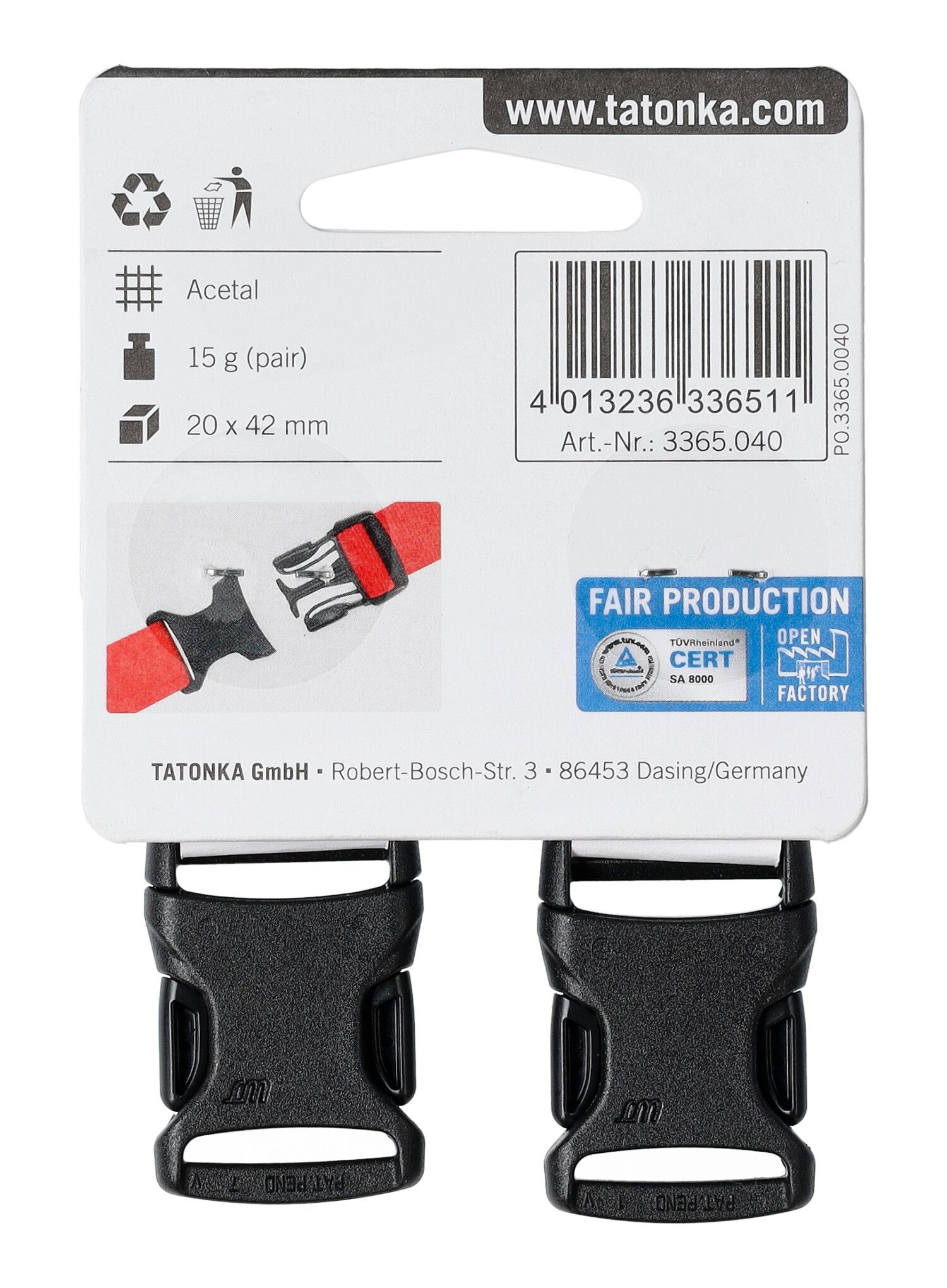 Přezka Tatonka SR-Buckle 20 mm - black