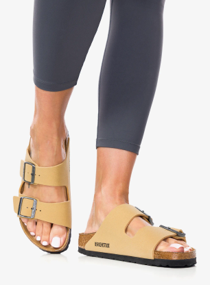 Nazouváky dámské Birkenstock Arizona Birko-Flor Nubuk - latte cream