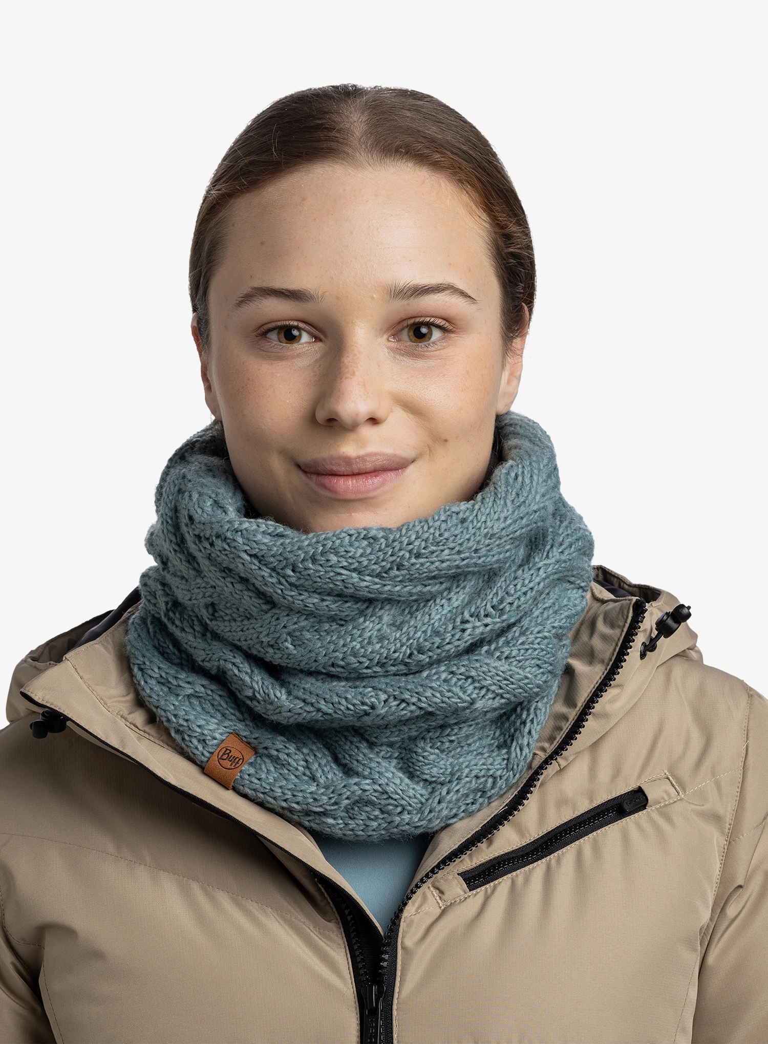 Dámský nákrčník Buff Knitted&Fleece Neckwarmer Caryn - blue glass