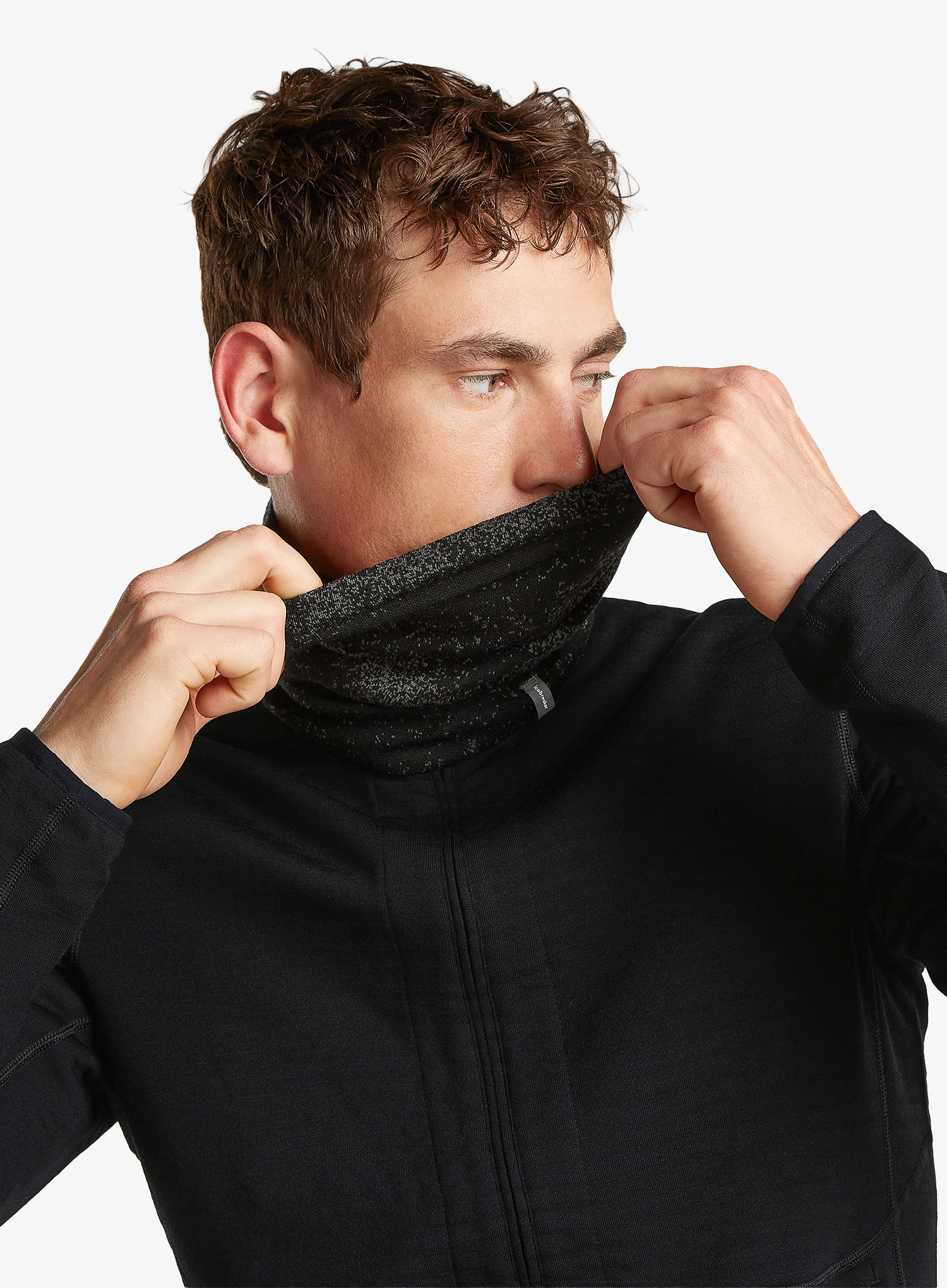 Nákrčník Icebreaker Merino 260 Oasis Vertex Reversible Chute Chillwave - black/obsidian/j