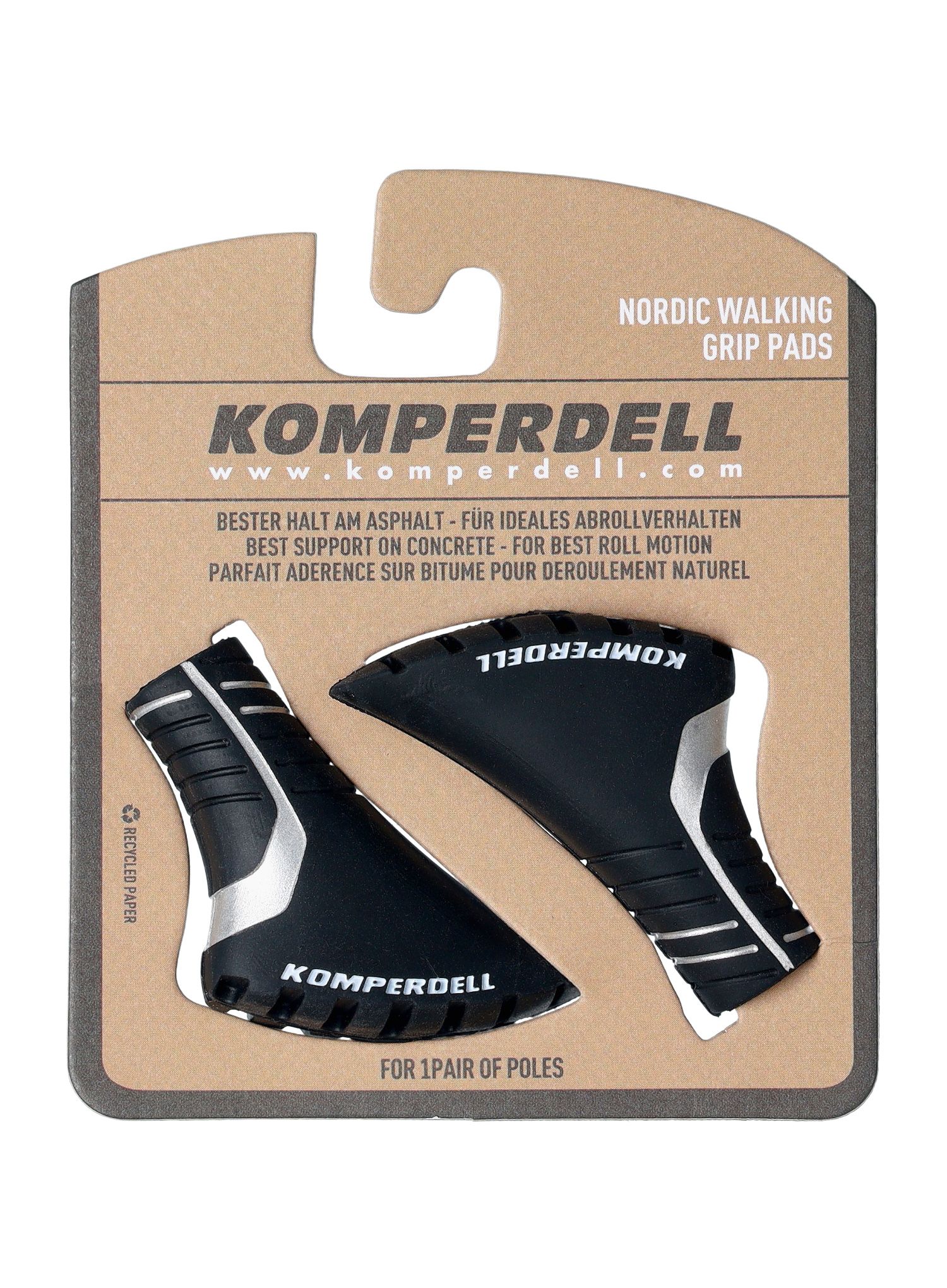 Koncovky na trekové hole Komperdell Nordic Walking Pad - black/silver