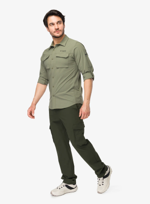 Košile Columbia Silver Ridge Elite Long Sleeve Woven - stone green