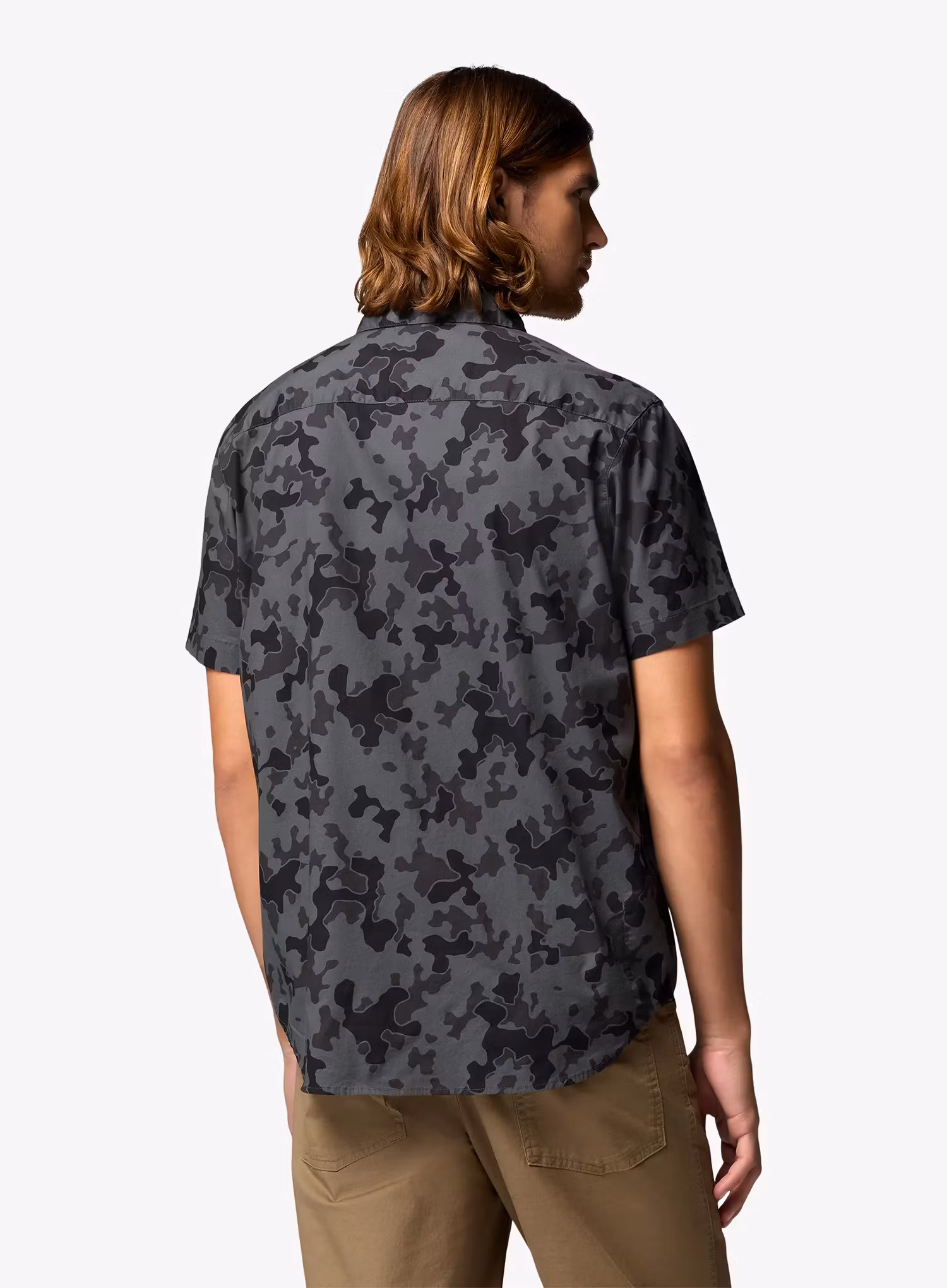 Turistická košile Columbia Rapid Rivers Printed Short Sleeve Shirt - charcoal/midrange camo