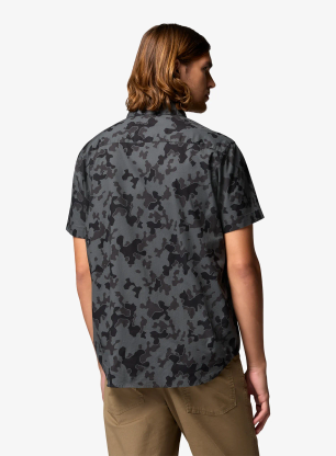 Turistická košile Columbia Rapid Rivers Printed Short Sleeve Shirt - charcoal/midrange camo