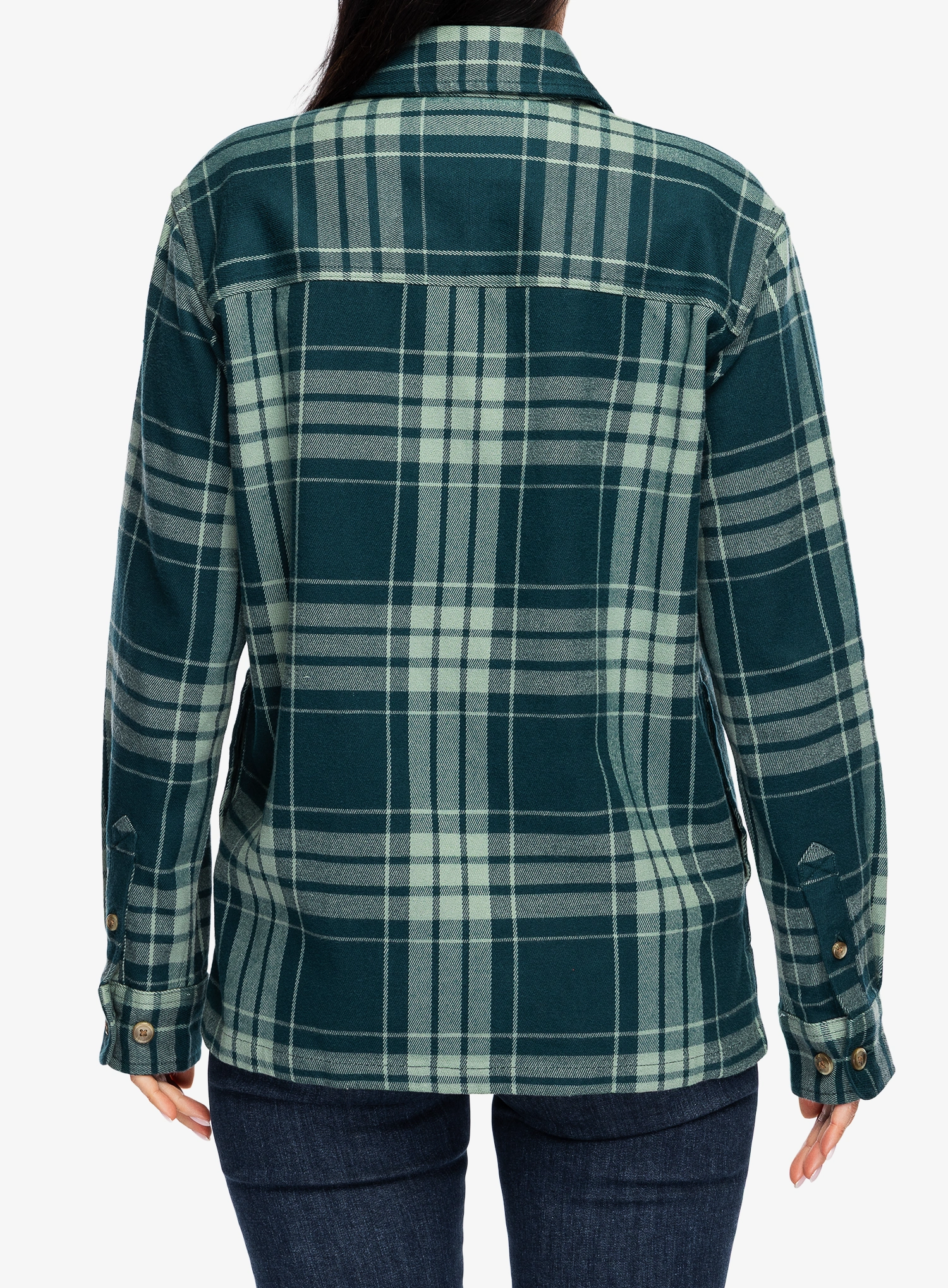 Dámská turistická košile Carhartt Loose Fit Twill Plaid Shirt - greenstone