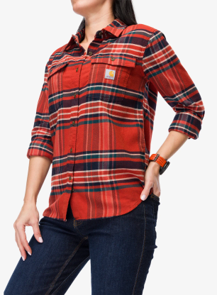 Dámská turistická košile Carhartt Tencel Fiber Series L/S Flannel Shirt - spice red
