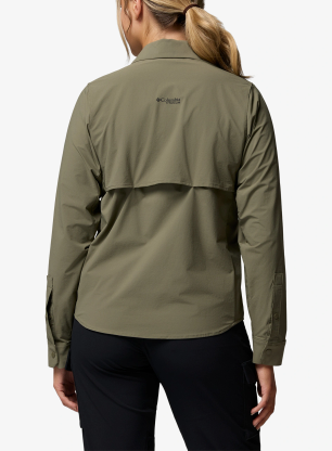 Dámská turistická košile Columbia Silver Ridge Elite Long Sleeve Woven - stone green