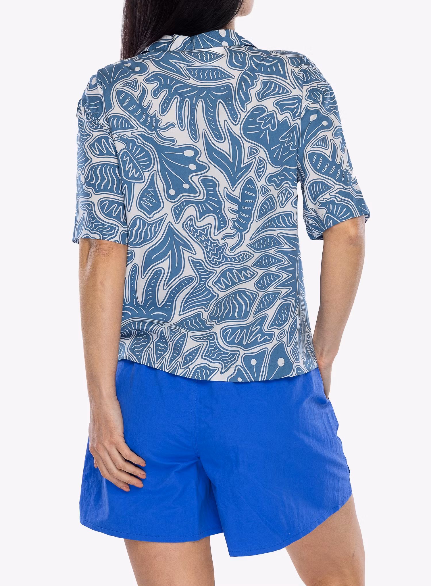 Dámská turistická košile Patagonia Tidal Threads Shirt - bees and flowers/still blue