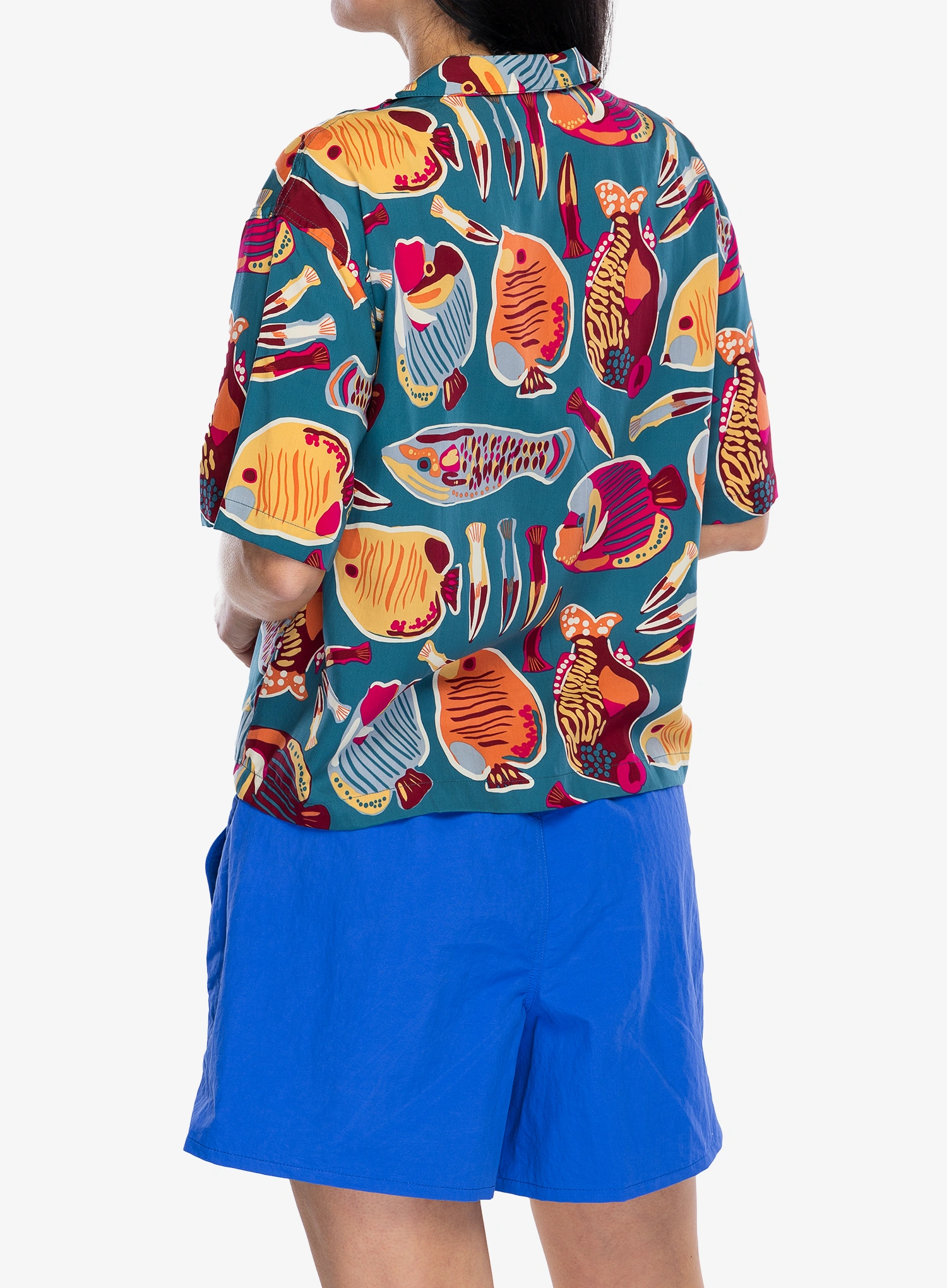 Dámská turistická košile Patagonia Tidal Threads Shirt - wrasse/wetland blue