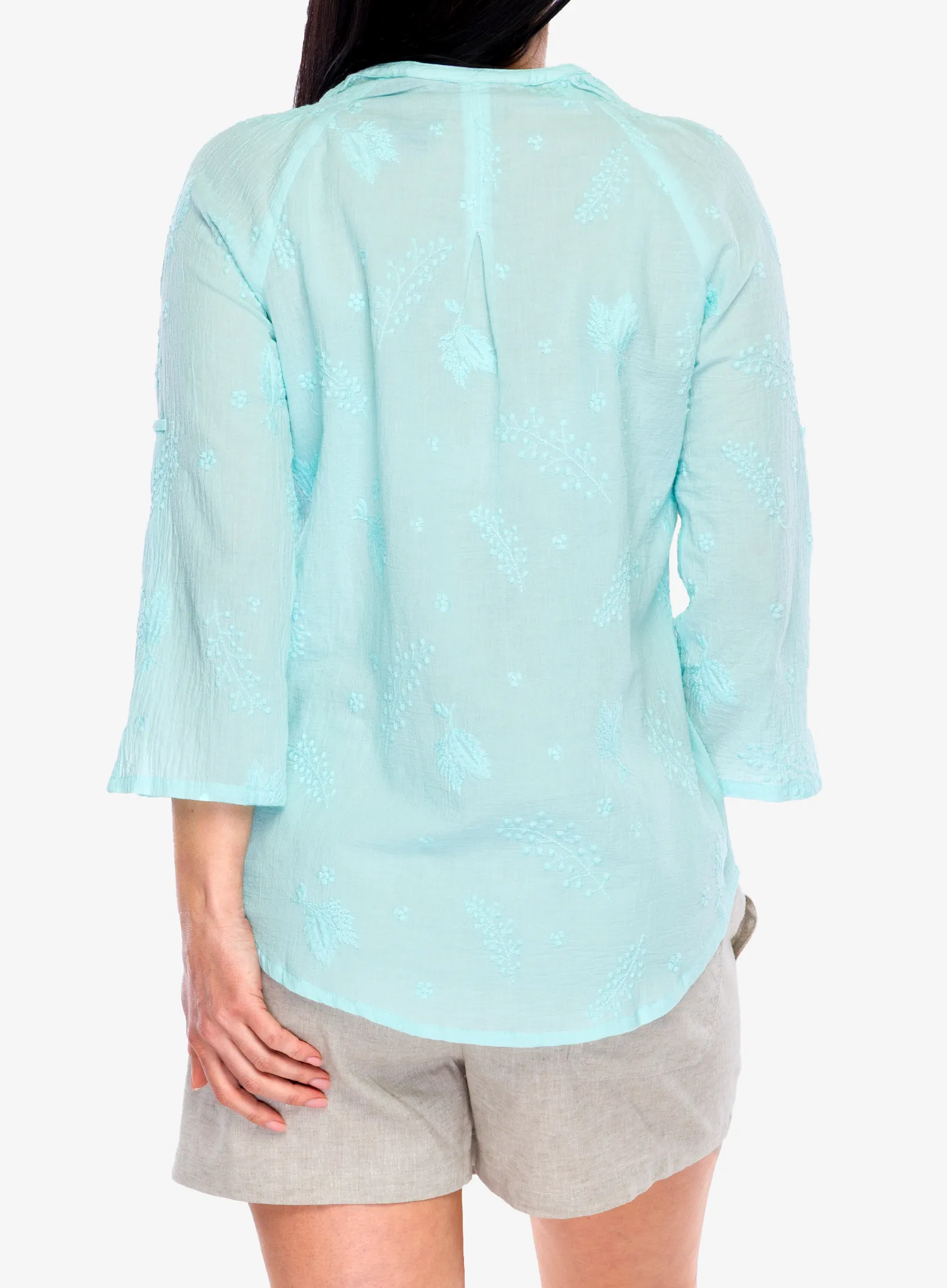 Dámská turistická košile Royal Robbins Oasis Tunic II 3/4 Sleeve - pacific blue