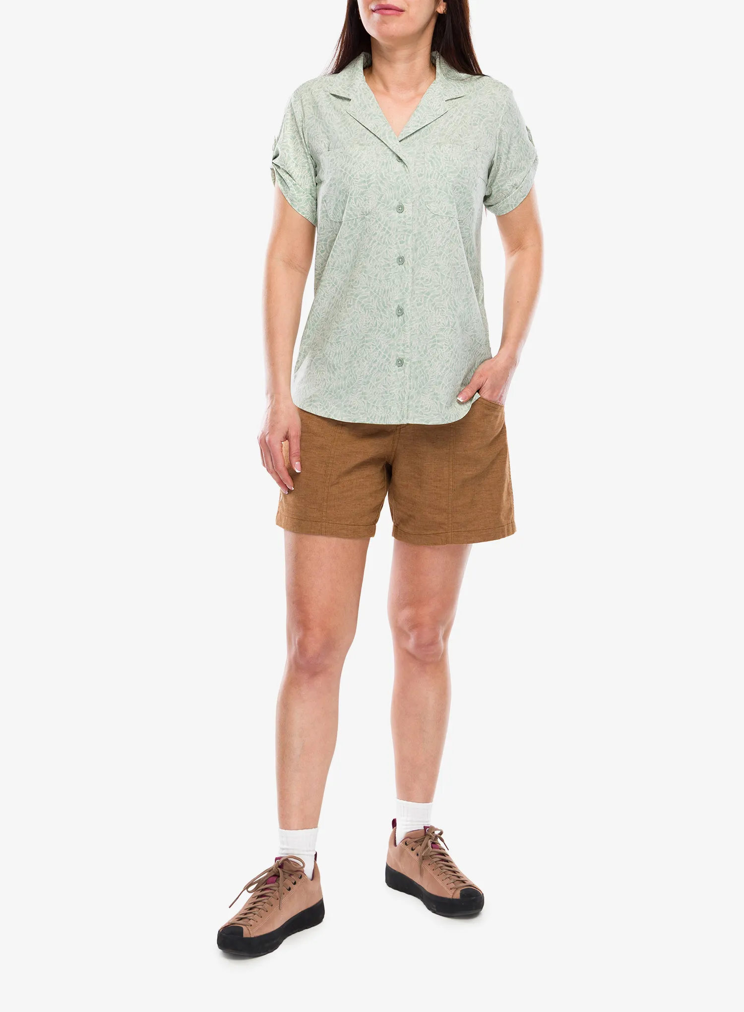 Dámská turistická košile Royal Robbins Spotless Evolution Meadow SS - sage leaf briar pt