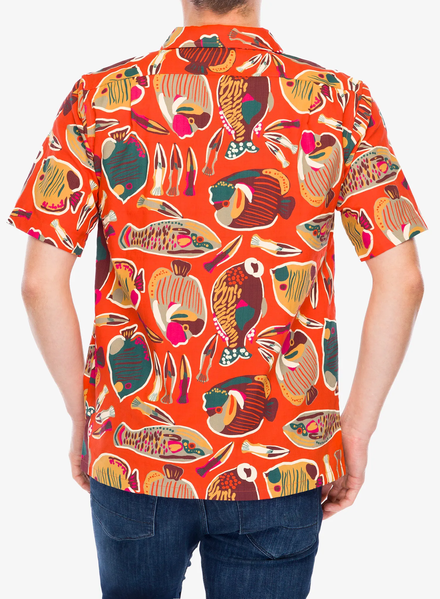 Turistická košile Patagonia Tropical Island Camp Shirt - wrasse/pollinator orange