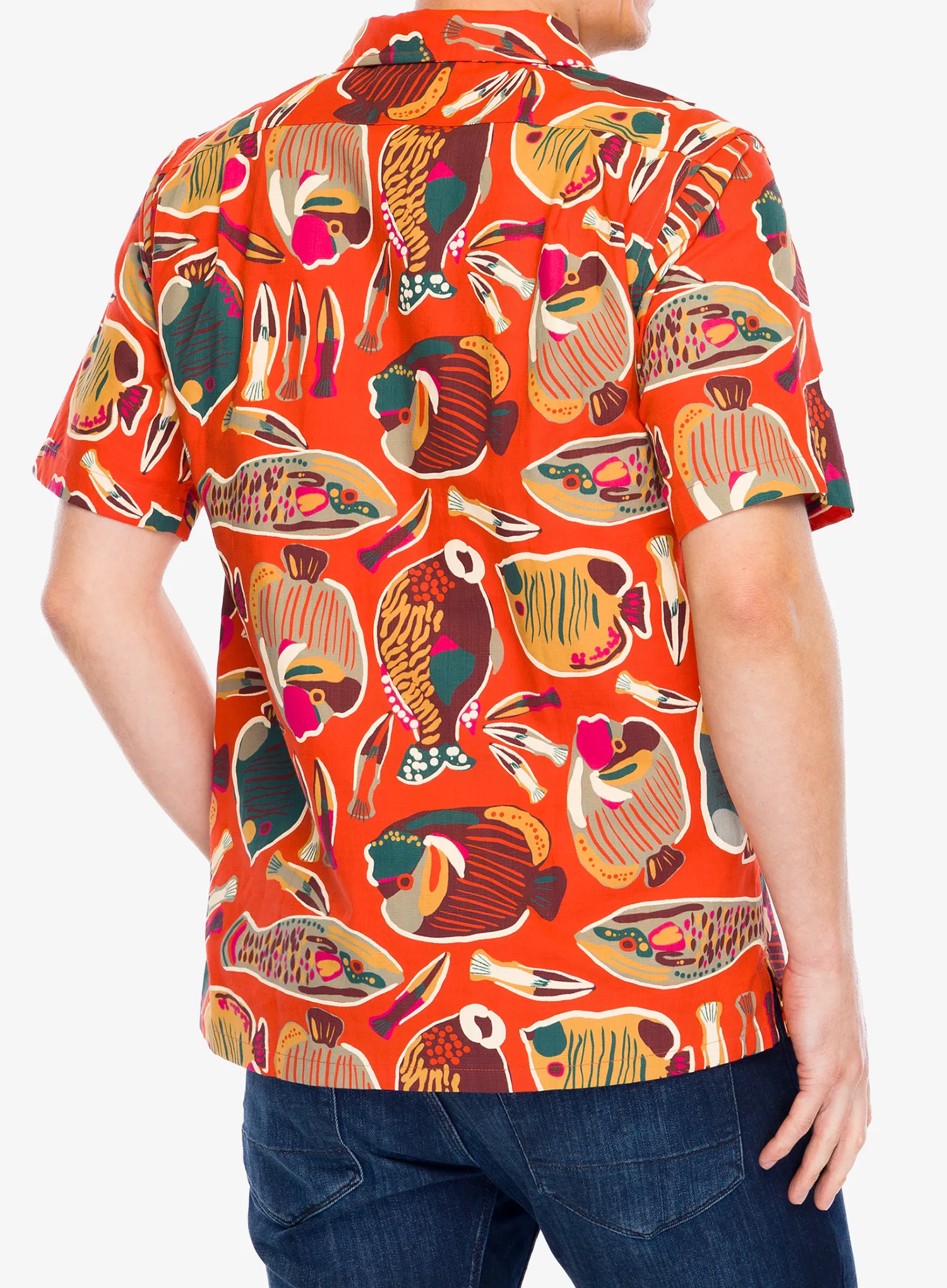 Turistická košile Patagonia Tropical Island Camp Shirt - wrasse/pollinator orange