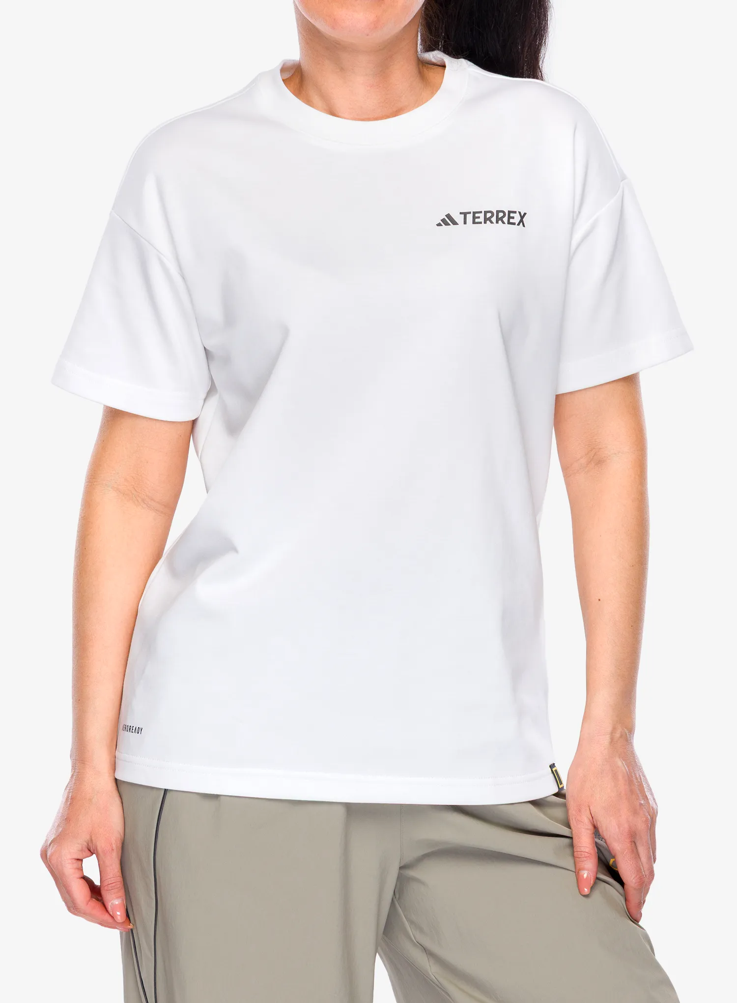 Bavlněné tričko adidas TERREX Nat Geo UF AEROREADY Graphic T-Shirt - white