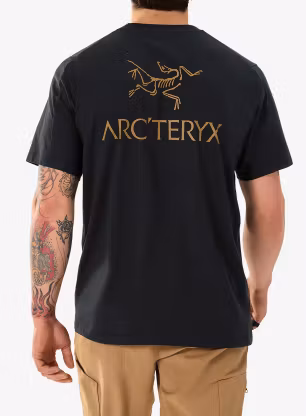 Bavlněné tričko Arcteryx Kragg SL Cotton Bird Word SS - 24k black