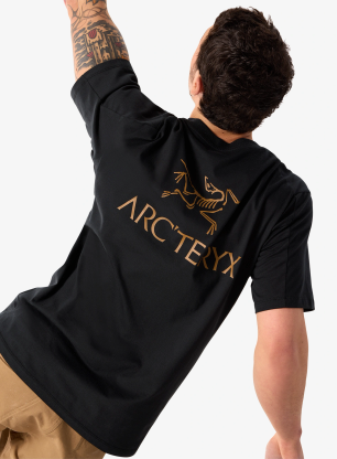 Bavlněné tričko Arcteryx Kragg SL Cotton Bird Word SS - 24k black