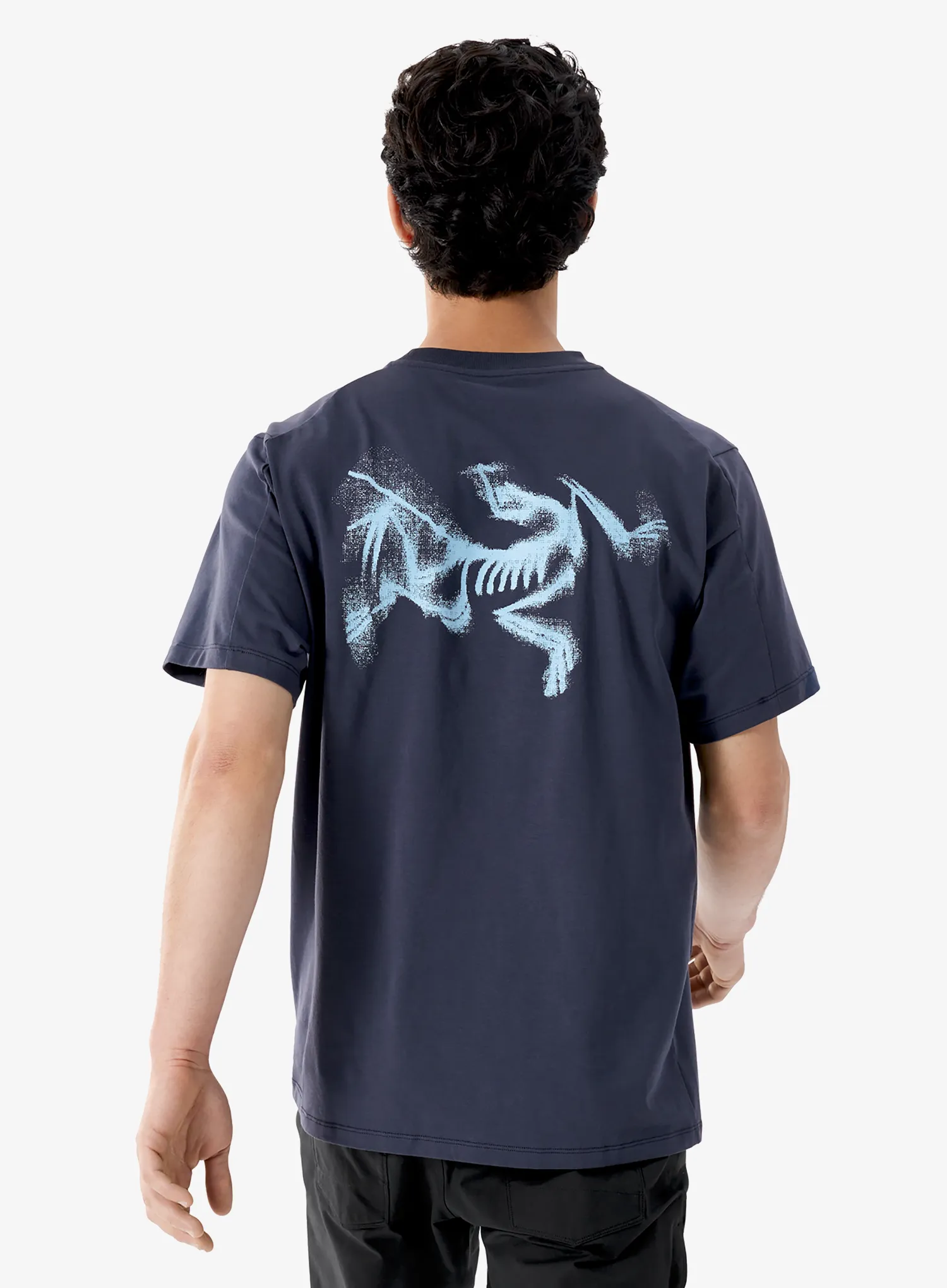 Bavlněné tričko Arcteryx Kragg SL Cotton Blurred Bird SS - black sapphire
