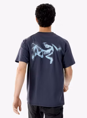 Bavlněné tričko Arcteryx Kragg SL Cotton Blurred Bird SS - black sapphire