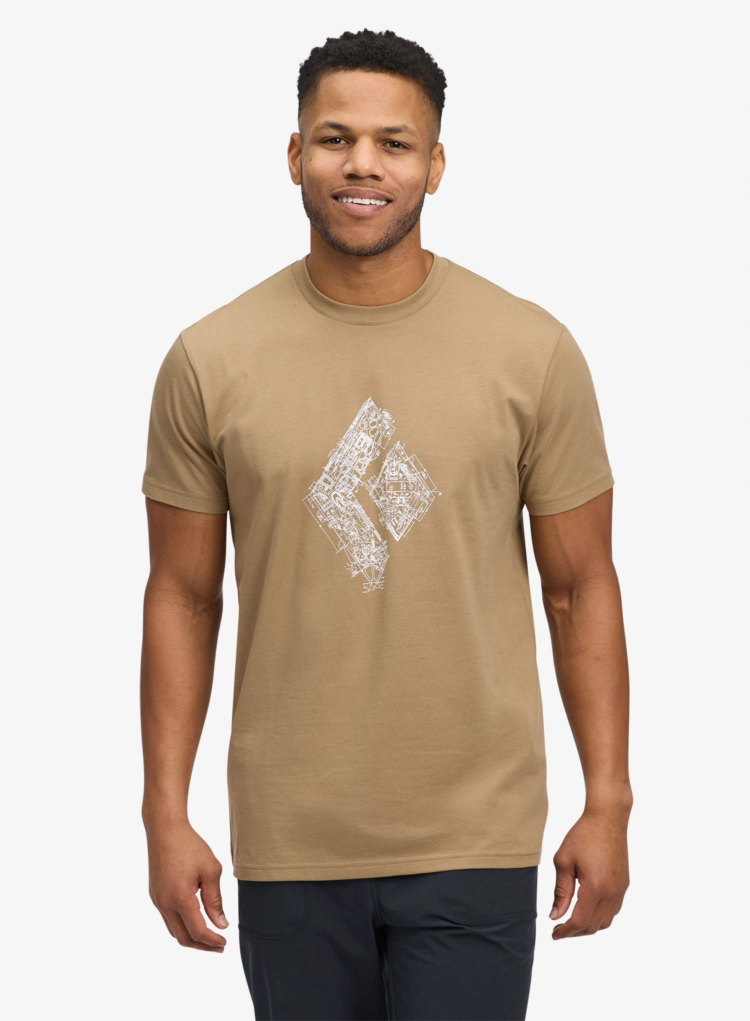 Bavlněné tričko Black Diamond Engineered Diamond SS Tee - mushroom