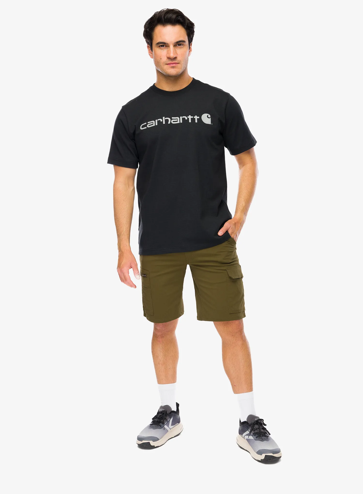 Bavlněné tričko Carhartt Dearborn Relaxed Logo T-Shirt - black/gray