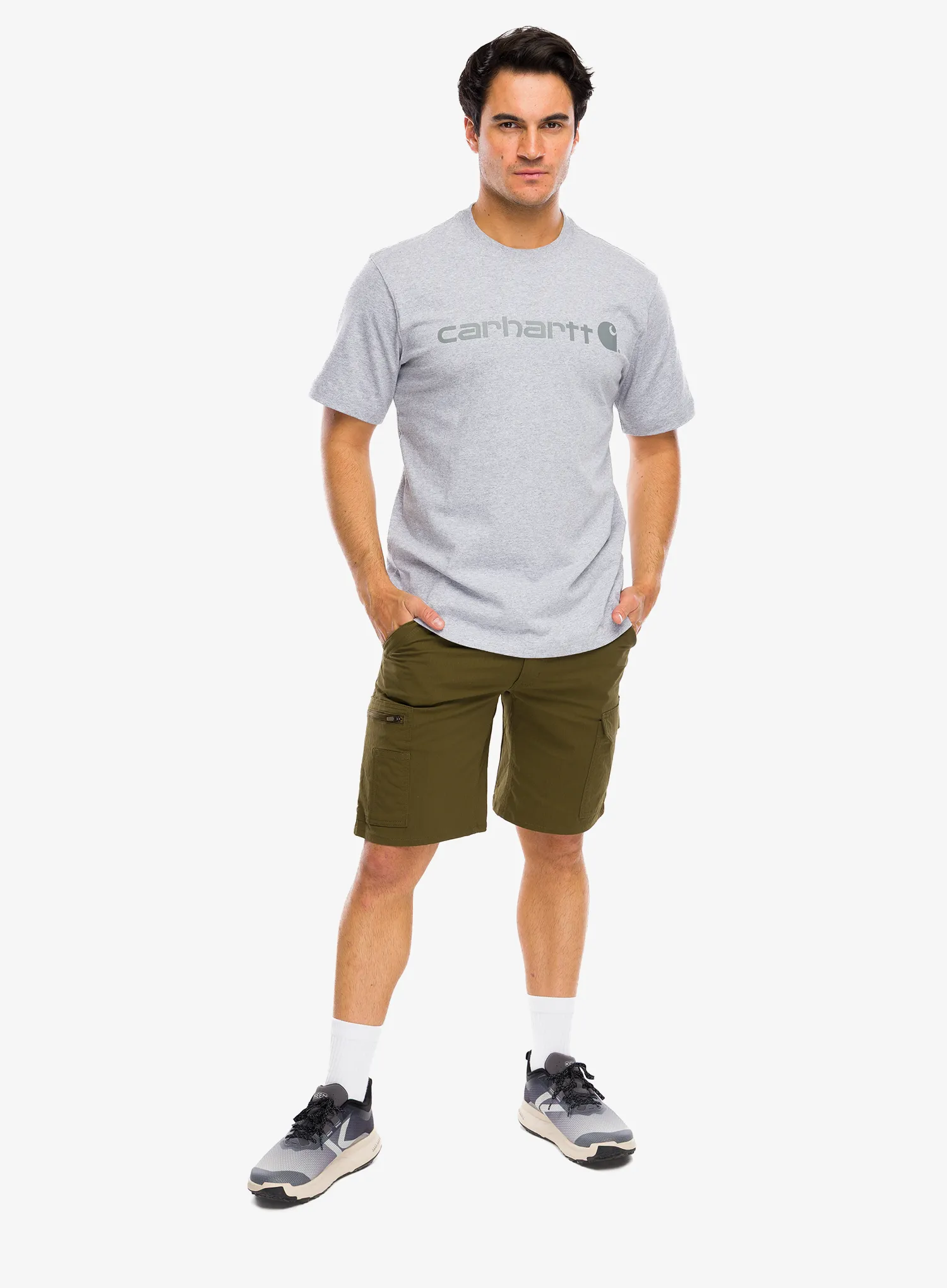 Bavlněné tričko Carhartt Dearborn Relaxed Logo T-Shirt - heather gray/gray