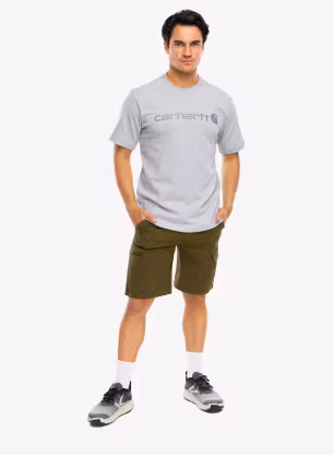 Bavlněné tričko Carhartt Dearborn Relaxed Logo T-Shirt - heather gray/gray