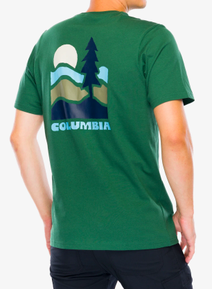 Bavlněné tričko Columbia Explorers Canyon Back S/S Tee - rain forest/get hiked