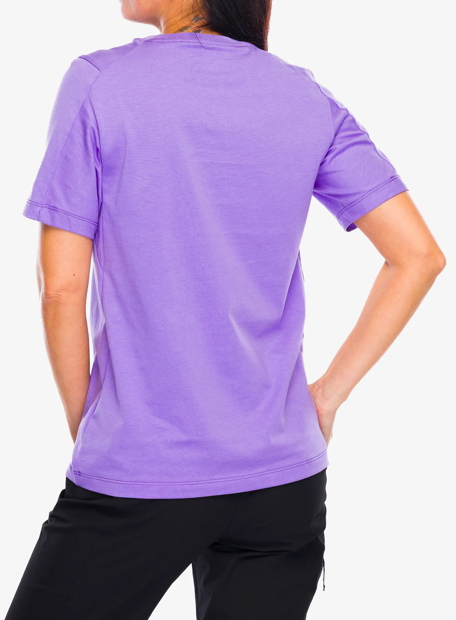 Bavlněné tričko dámské Arcteryx Kragg SL Cotton Emblem Crew SS - aster