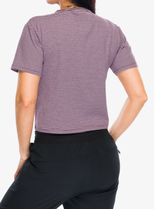 Bavlněné tričko dámské Black Diamond BD Stripe SS Tee - fig/soft lilac