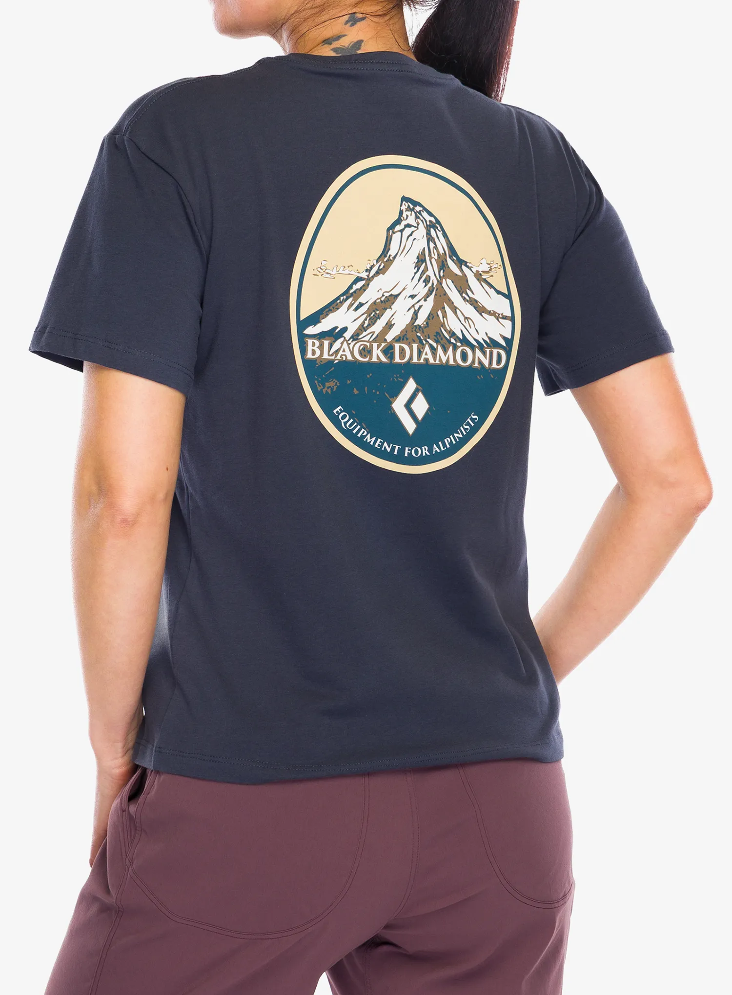 Bavlněné tričko dámské Black Diamond Heritage Badge SS Tee - charcoal