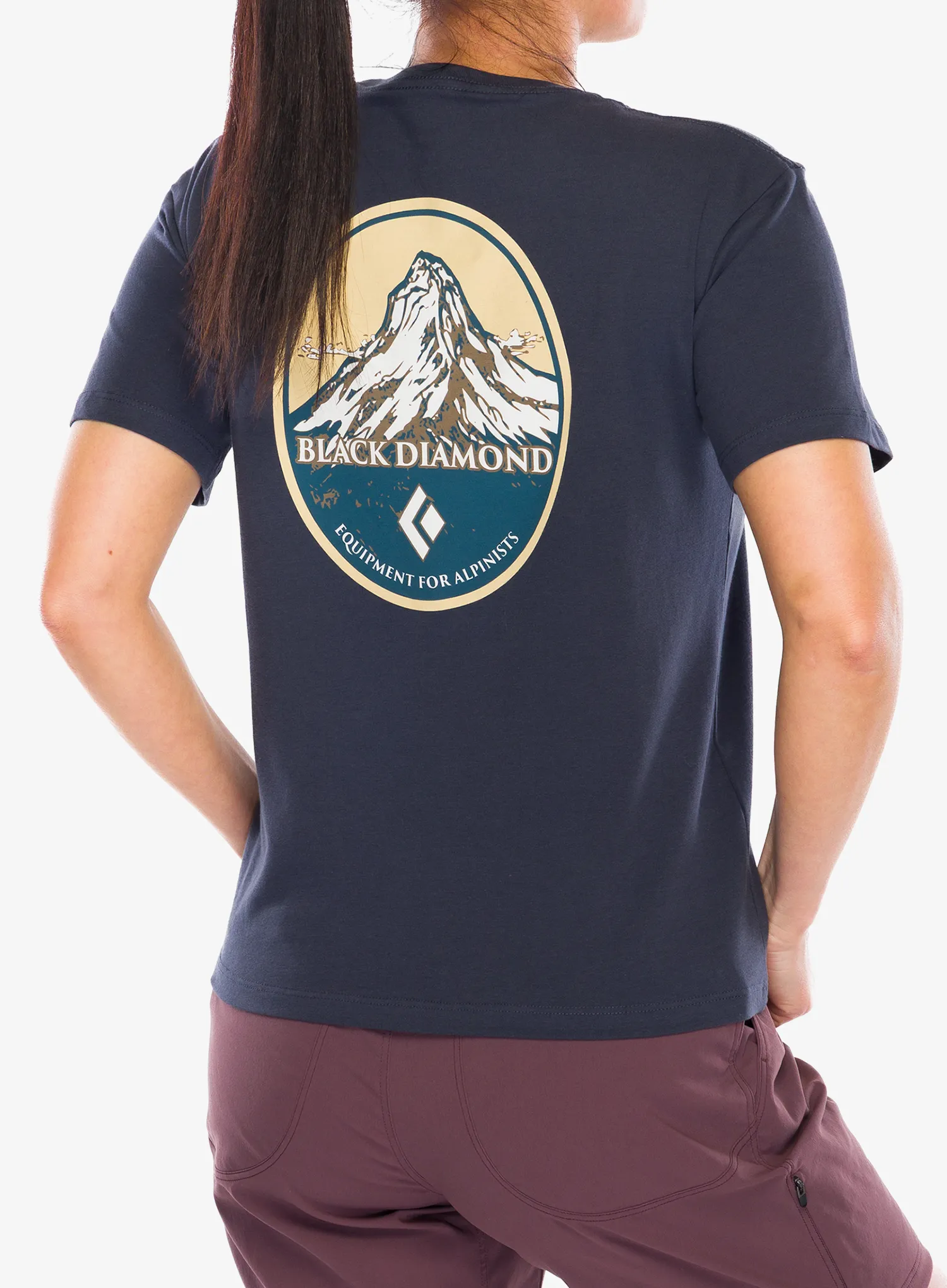 Bavlněné tričko dámské Black Diamond Heritage Badge SS Tee - charcoal