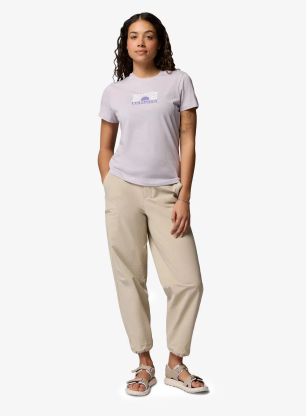 Bavlněné tričko dámské Columbia Ruby Springs Graphic Fitted S/S - lavender pearl/brandrise