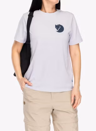 Bavlněné tričko dámské Fjallraven Fox Boxy Logo Tee - lavender mist