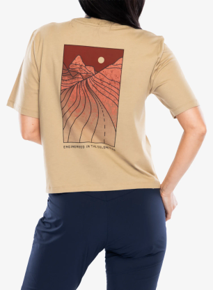 Bavlněné tričko dámské Salewa Eagle Sunset Loose T-Shirt - quicksand