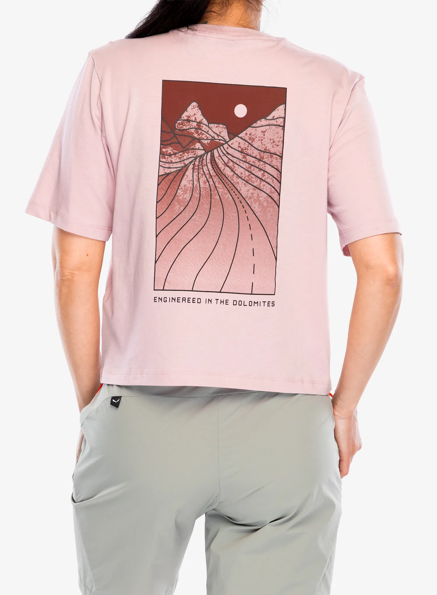 Bavlněné tričko dámské Salewa Eagle Sunset Loose T-Shirt - zephyr