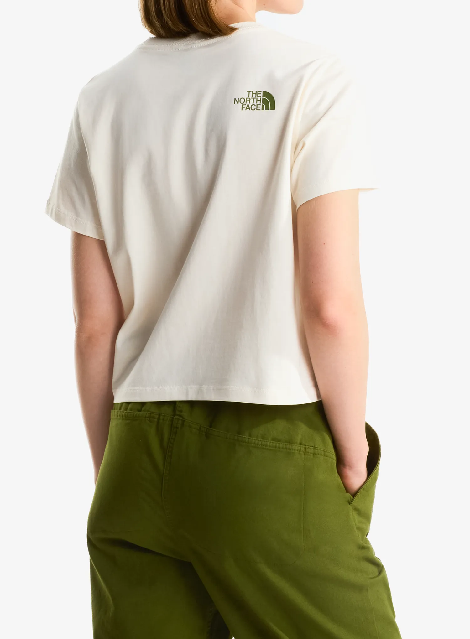 Bavlněné tričko dámské The North Face Flora Embro Regular Short Sleeve Tee - white dune